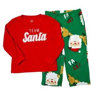 Carter's Fleece Team Santa PJs Size 3T
